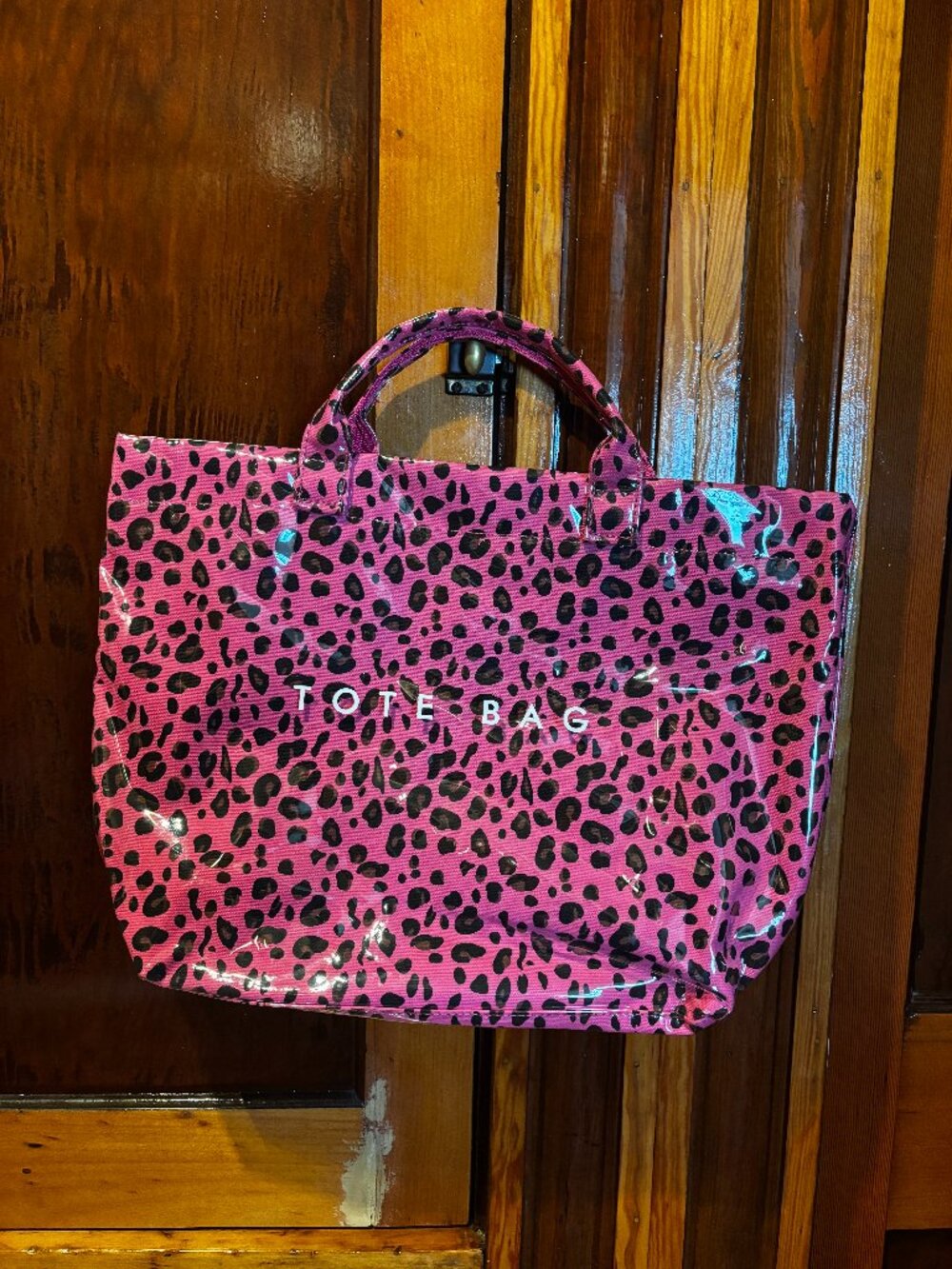 Pink Leopard Print Tote Bag with Velcro Closure Brand New
